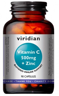 Viridian Vitamin C 500 mg + Zinc 90 kapslí