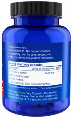 NATIOS Lion's Mane Extract 500 mg 30% polysaccharides 90 kapslí