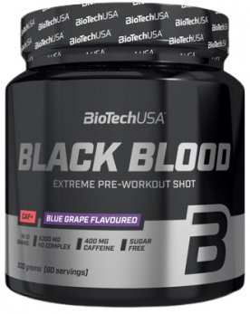 BiotechUSA Black Blood CAF+ 300 g - modrý hrozen