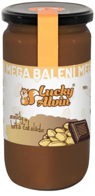 Lucky Alvin Arašídový krém s čokoládou mega balení 750 g - hořká čokoláda