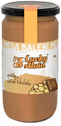 Lucky Alvin Arašídový krém s čokoládou mega balení 750 g - mléčná čokoláda