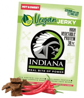 Indiana Vegan Jerky sušené maso 25 g - Hot sweet VÝPRODEJ 10.2024
