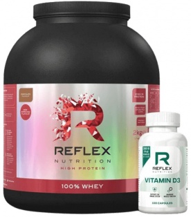 Reflex 100% Whey Protein 2000 g - vanilka + Vitamin D3 100 kapslí ZDARMA