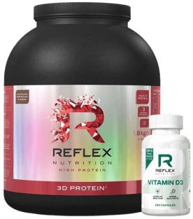 Reflex 3D Protein 1800 g - vanilka + Vitamin D3 100 kapslí ZDARMA