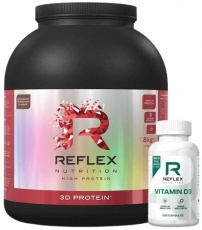 Reflex 3D Protein 1800 g + Vitamin D3 100 kapslí ZDARMA