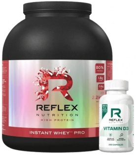 Reflex Instant Whey PRO 2,2kg - banán + Vitamin D3 100 kapslí ZDARMA