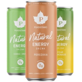 Puhdistamo Natural Energy Drink 330 ml - malina
