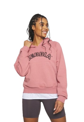 Nebbia Iconic Hero mikina s kapucí 581 old rose - M