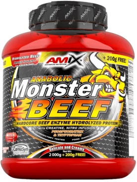 Amix Anabolic Monster Beef 90 Protein 2200 g - lesní ovoce + 3 x HydroBeef™ Peptide Protein vzorek ZDARMA
