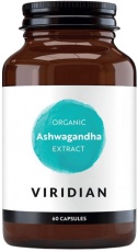 Viridian Organic Ashwagandha Extract (Indický ženšen) 60 kapslí