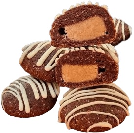 Passion Nutrition MPower Cookie Gain Mini 5x40 g - Malinové brownie/malinová náplň