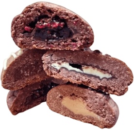 Passion Nutrition MPower Cookie Gain Mini 5x40 g - Malinové brownie/malinová náplň