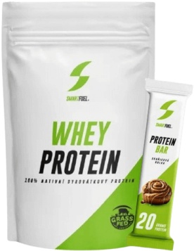 SmartFuel 100 % Whey Protein 1000 g - Natural + Protein bar 60 g ZDARMA
