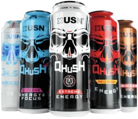 USN Qhush Energy drink 500 ml - Ginger