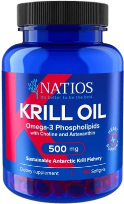 NATIOS Krill Oil Olej z antarktického krilu s astaxantinem 500 mg 60 softgel kapslí