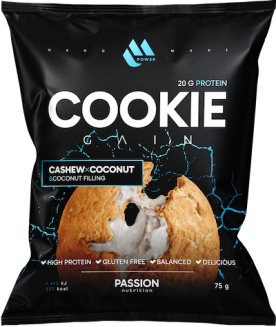 Passion Nutrition MPower Cookie Gain 75 g - Pistácie, bílá čokoláda/pistáciová náplň