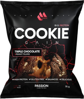 Passion Nutrition MPower Cookie Gain 75 g - Malina/ruby čokoláda náplň