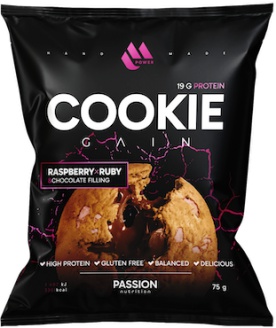 Passion Nutrition MPower Cookie Gain 75 g - Malina/ruby čokoláda náplň