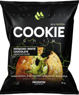 Passion Nutrition MPower Cookie Gain 75 g - Pistácie, bílá čokoláda/pistáciová náplň