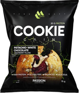 Passion Nutrition MPower Cookie Gain 75 g - Pistácie, bílá čokoláda/pistáciová náplň