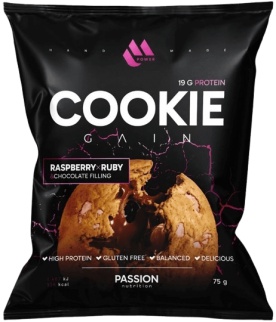 Passion Nutrition MPower Cookie Gain 75 g - Malina/ruby čokoláda náplň