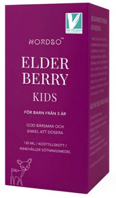 Nordbo Elderberry Kids (Extrakt z černého bezu pro děti) 120 ml PROŠLÉ DMT 7.2024