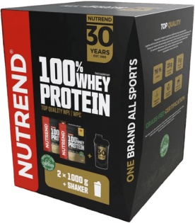 Nutrend 100% Whey Protein 1000 g 2x + Šejkr 100% Whey 600 ml AKCE