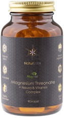 NaturLabs Hořčík Magtein® Treonát + Neuro-B Vitamin Komplex 90 kapslí