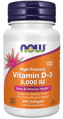 Now Foods Vitamin D3 5000 IU 240 kapslí