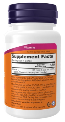 Now Foods Vitamin D3 5000 IU 240 kapslí