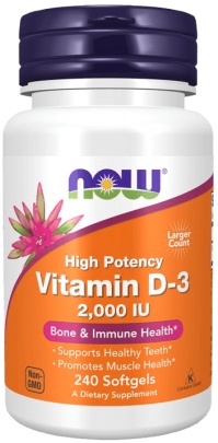 Now Foods Vitamin D3 2000 IU 120 kapslí