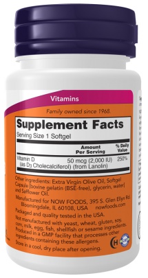 Now Foods Vitamin D3 2000 IU 120 kapslí