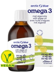 ARCTIC BLUE® Vegan Omega 3-6-9 Algae (Konopný olej + olej z mořské řasy + vitamín D 400IU) - 150ml VÝPRODEJ 10.2025