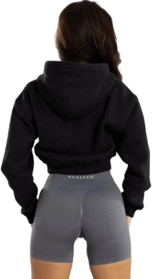 Exalted Dámská CROP mikina Comfy-Nest černá - M