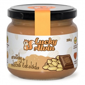 Lucky Alvin Arašídový krém s čokoládou 330 g - mléčná čokoláda VÝPRODEJ 12.3.2025