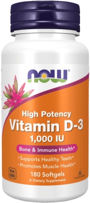Now Foods Vitamin D3 1000 IU 360 kapslí
