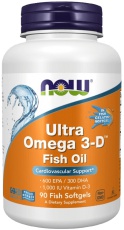 Now Foods Ultra Omega 3-D 600 EPA/300 DHA +  Vitamin D3 90 kapslí