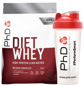 PhD Diet Whey Protein 2000 g - jahoda + Šejkr Exclusive 600 ml ZDARMA