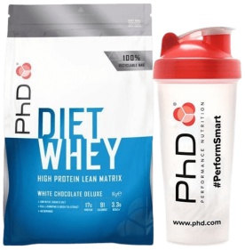 PhD Diet Whey Protein 1000 g - jahoda + Šejkr Exclusive 600 ml ZDARMA