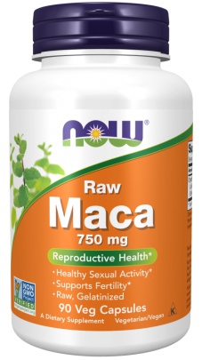 Now Foods Raw Maca 750 mg 90 rostlinných kapslí