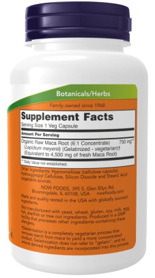 Now Foods Raw Maca 750 mg 90 rostlinných kapslí