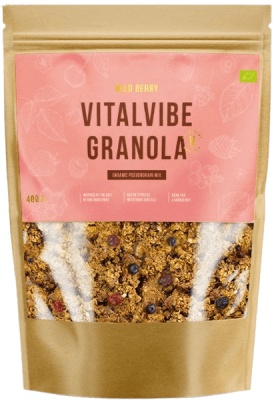 VitalVibe Granola BIO 400 g - tmavá čokoláda
