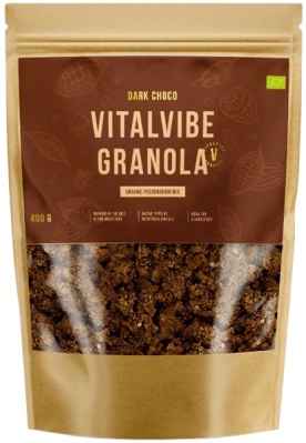 VitalVibe Granola BIO 400 g - tmavá čokoláda