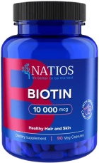 Natios Biotin 10 000 mcg Extra Strength 90 veganských kapslí