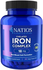 Natios Iron Chelated Complex Železo bisglycinát 18 mg 90 veganských kapslí