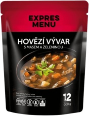 Expres menu Hovězí vývar s masem a zeleninou Dvouporcová 600 g