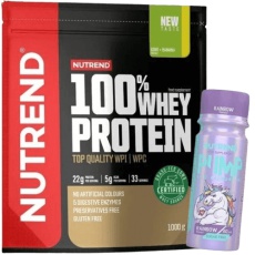 Nutrend 100% Whey Protein 1000 g + Pump Shot 60 ml - rainbow ZDARMA