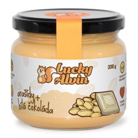 Lucky Alvin Arašídový krém s čokoládou 330 g - bílá čokoláda VÝPRODEJ 6.9.2025