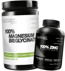 Prom-in 100% Magnesium Bisglycinate 390 g + 100% Zinc Bisglycinate 120 tablet ZDARMA