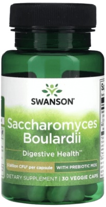 Swanson Saccharomyces Boulardii probiotika s prebiotiky 30 rostlinných kapslí